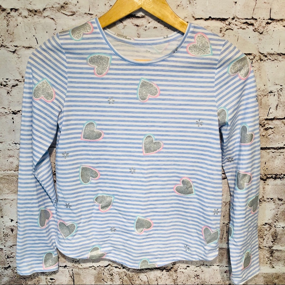 SO Big Girl’s Long Sleeve Striped Casual Top heart